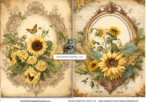 Sunflower Duo Rice Paper (DC157) - Decoupage Central - Flippin Furniture Shop