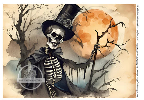 Skelly Rice Paper (DC161) - Decoupage Central