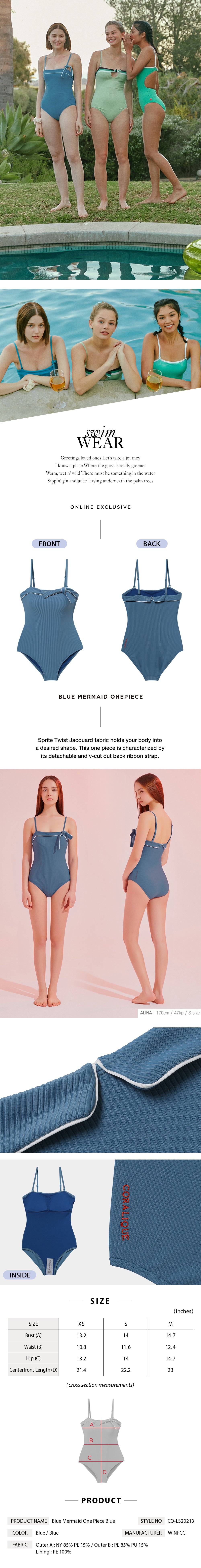 Blue Mermaid One Piece Blue