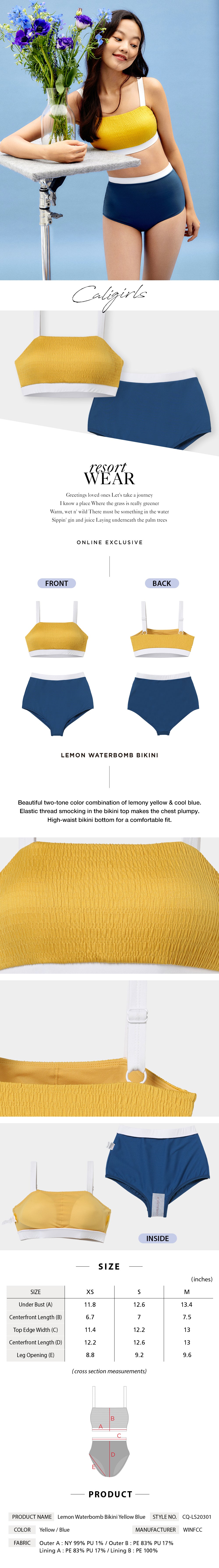Lemon Waterbomb Bikini Yellow Blue