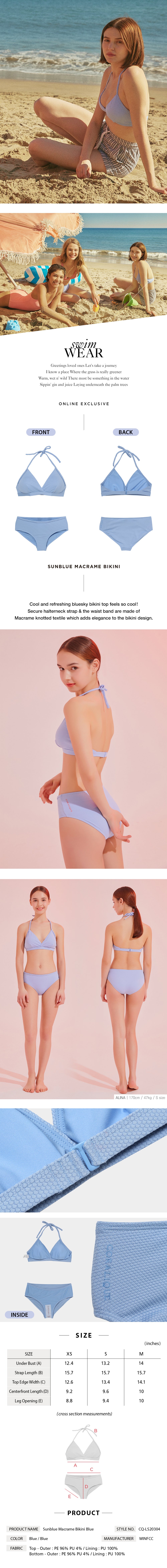 Sunblue Macrame Bikini Blue