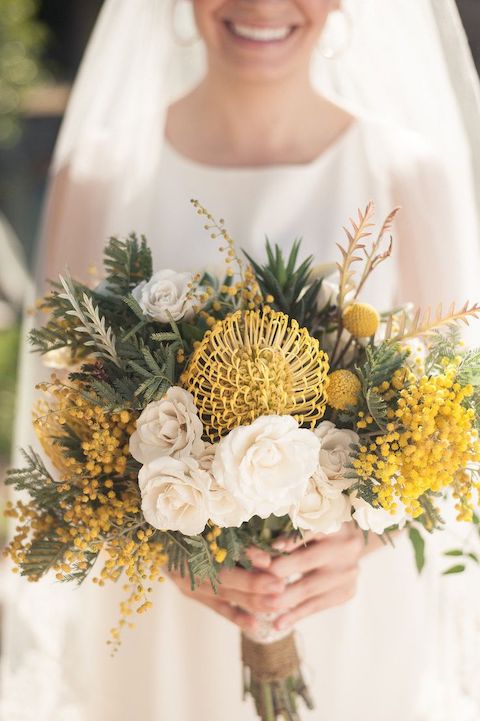 pincushion native flower bouquet