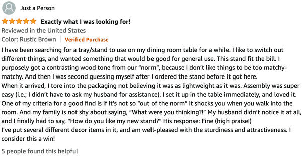5 star best rated tier tray amazon funny review husband wife