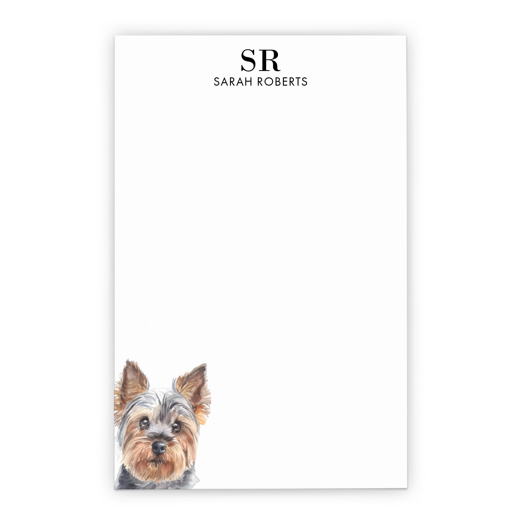 Yorkie Customized Monogram Notepads Or Choose Your Dog Breed
