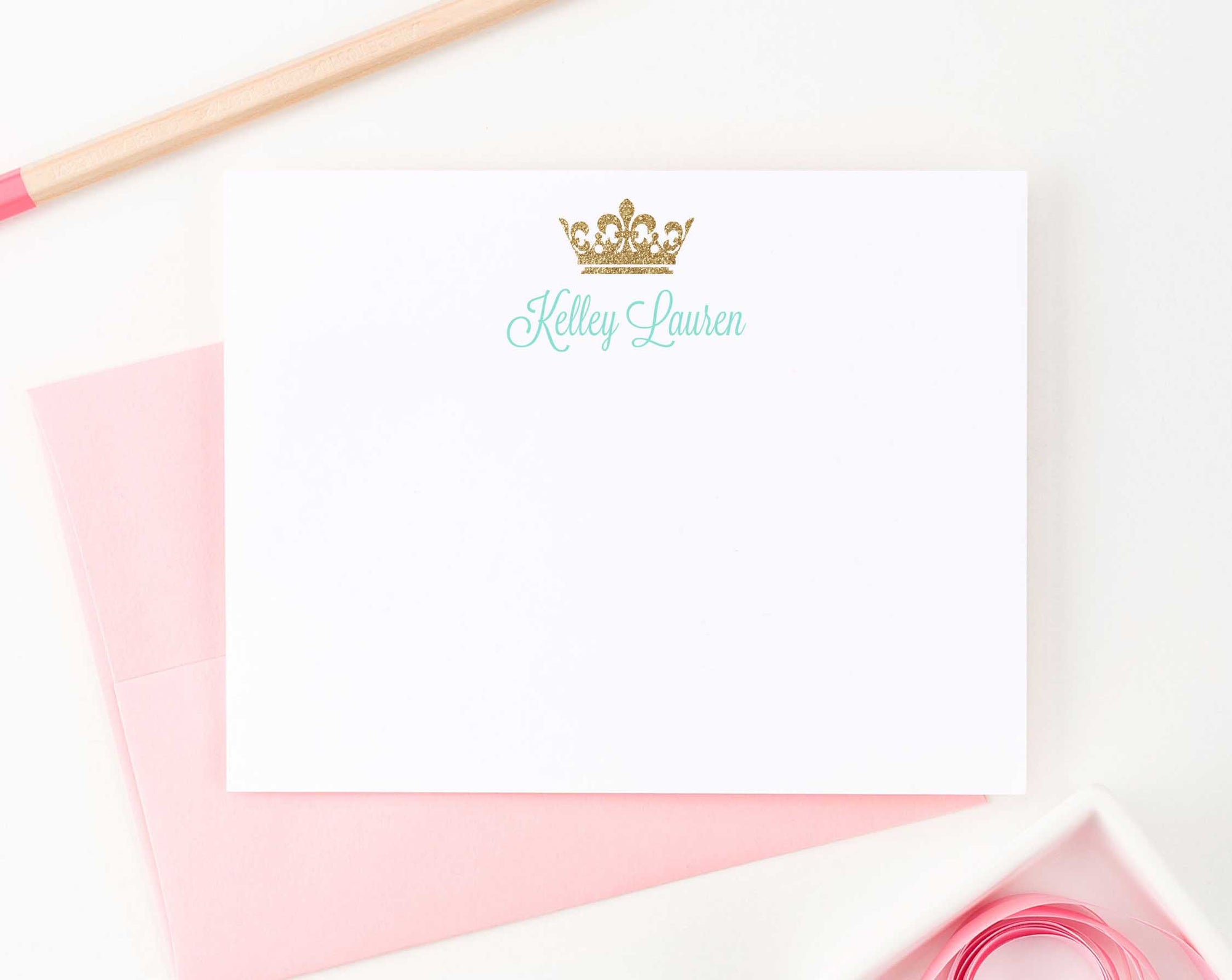 Glitter Note Cards for Girls, Fun Personalized Stationery For Women, T —  Claudia Owen