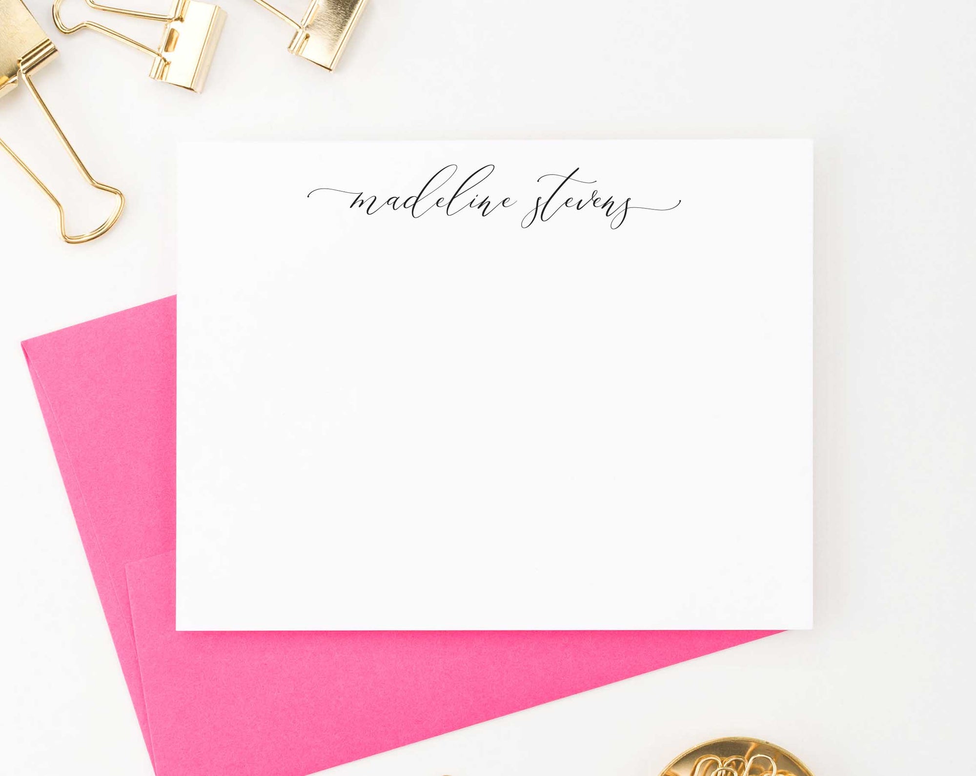 Simple Modern Script Notepads Personalized for Women - Modern Pink Paper