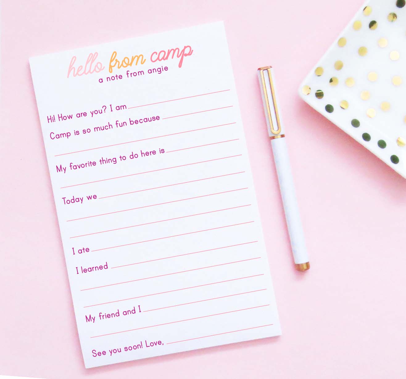 Professional Notepad for Lawyers Personalized - Modern Pink Paper