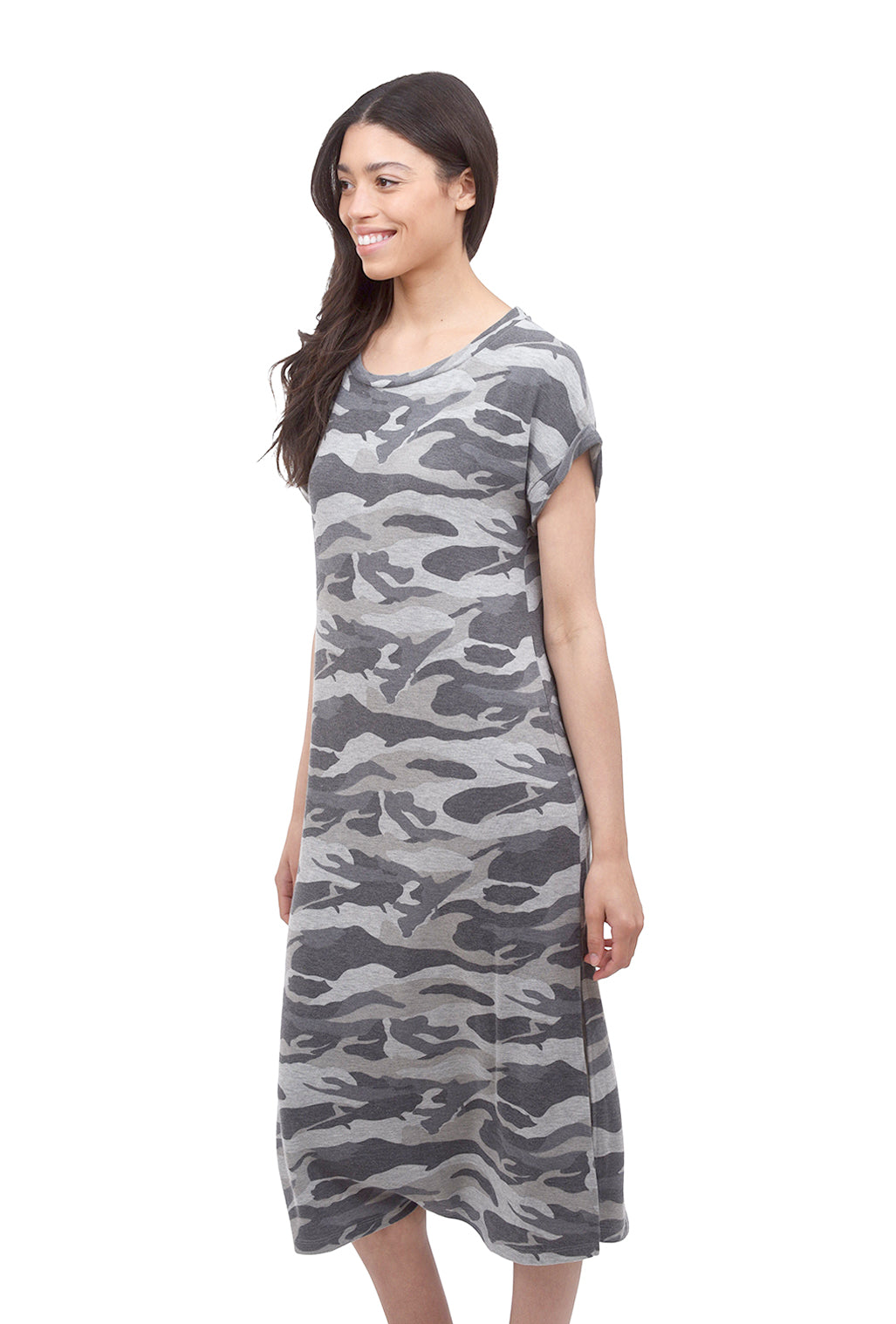 Mystree Side Slit Maxi Dress, Army Camo