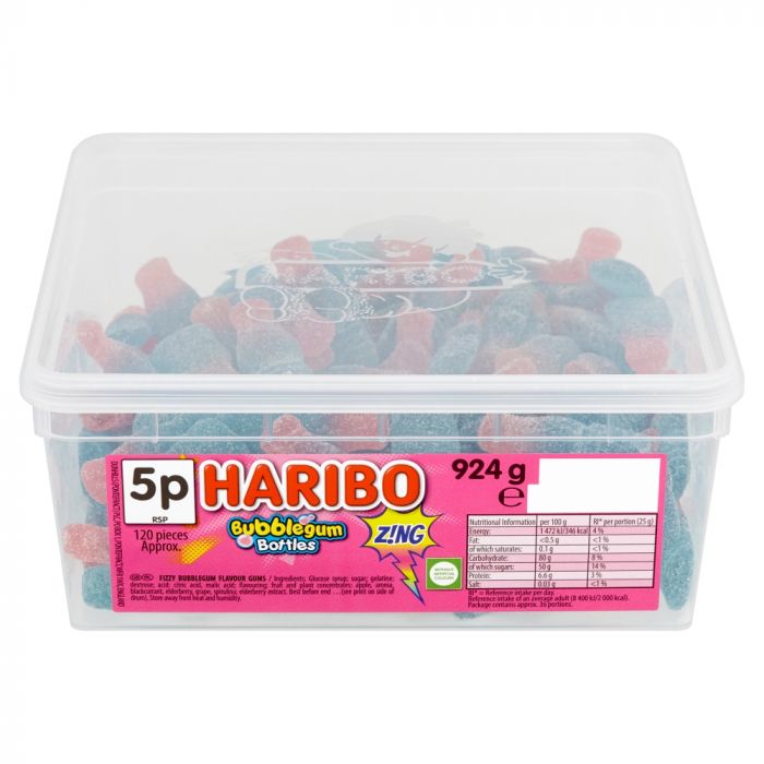 Haribo Bubblegum Bottles Z!ng 6p Tub 770g