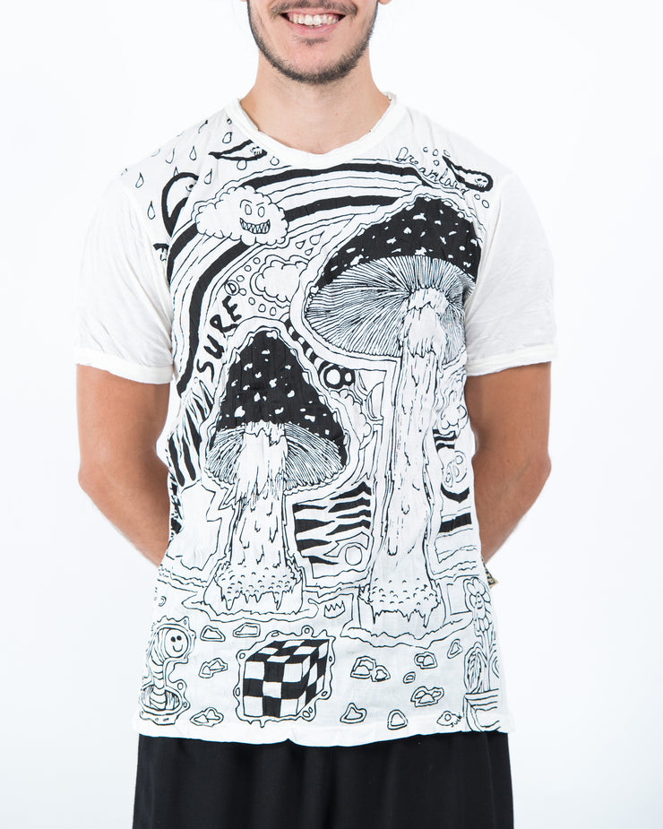 Sure Design Mens Magic Mushroom T-Shirt in White