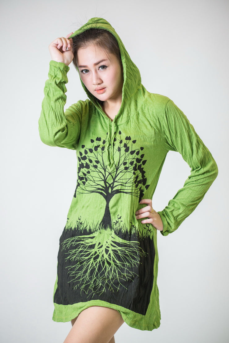 lime green hoodie dress