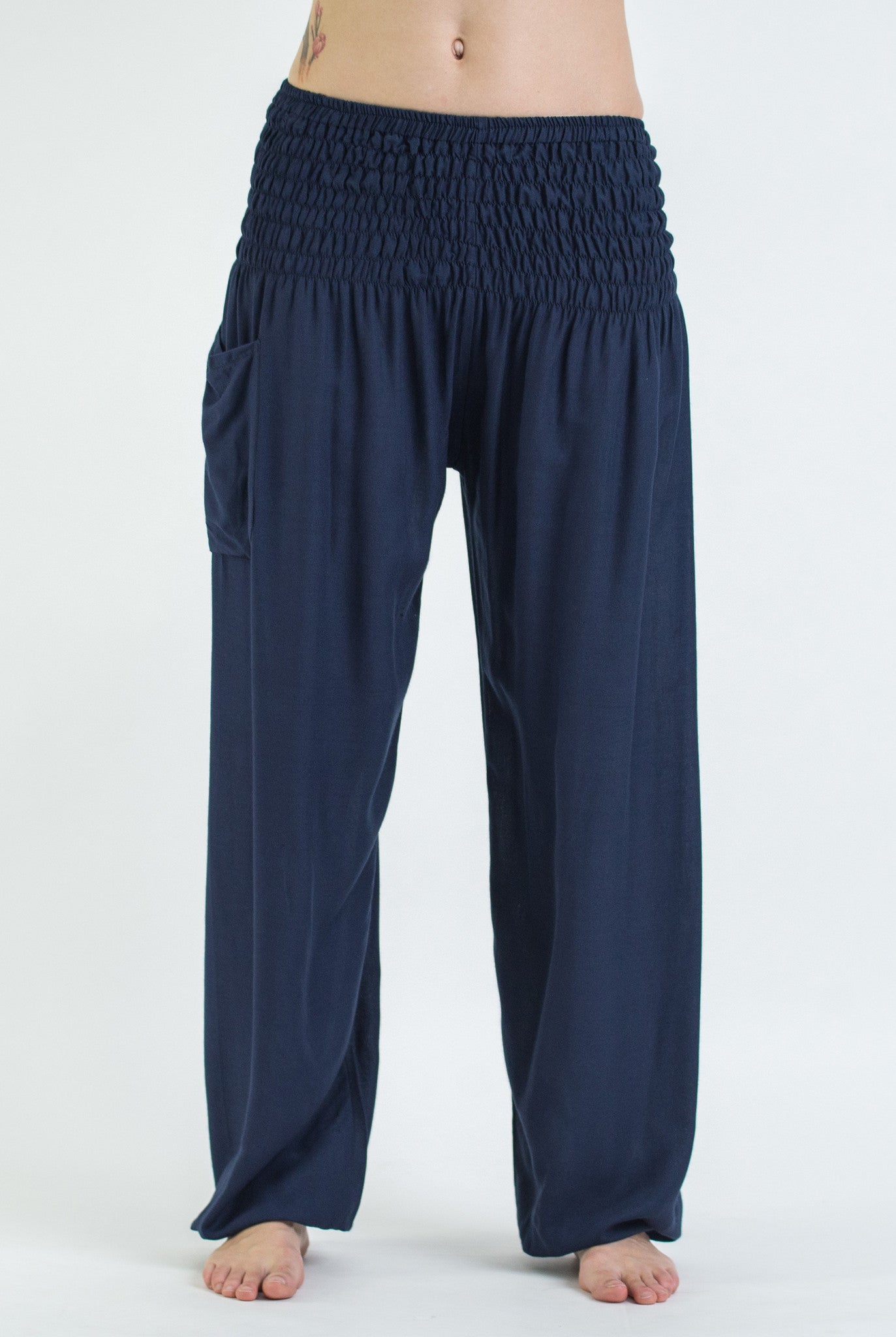 Sure Design Unisex Solid Color Harem Pants in Blue | Sure Design