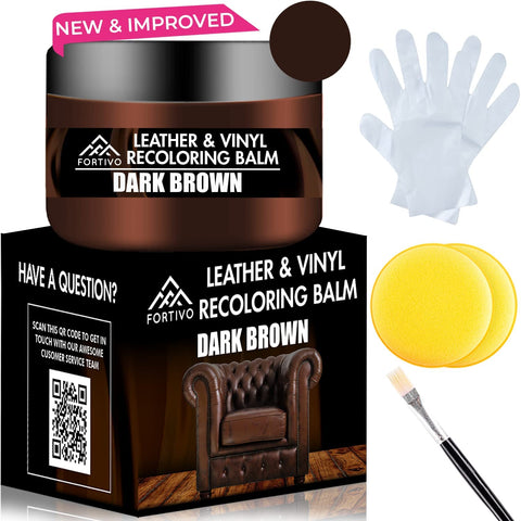 FORTIVO Leather Recoloring Balm - Mink Oil, Leather Repair Kit for