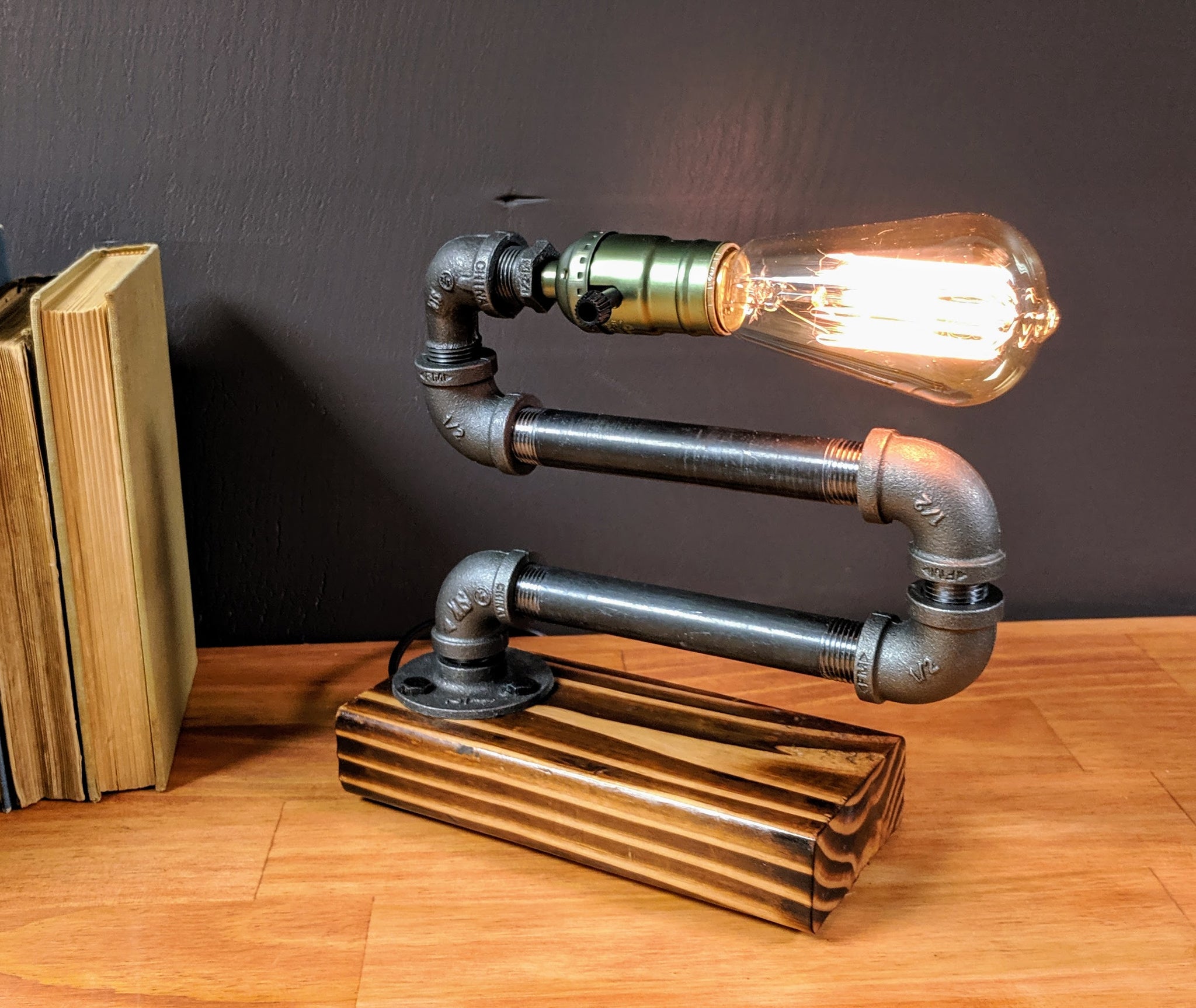 rustic pipe lamp