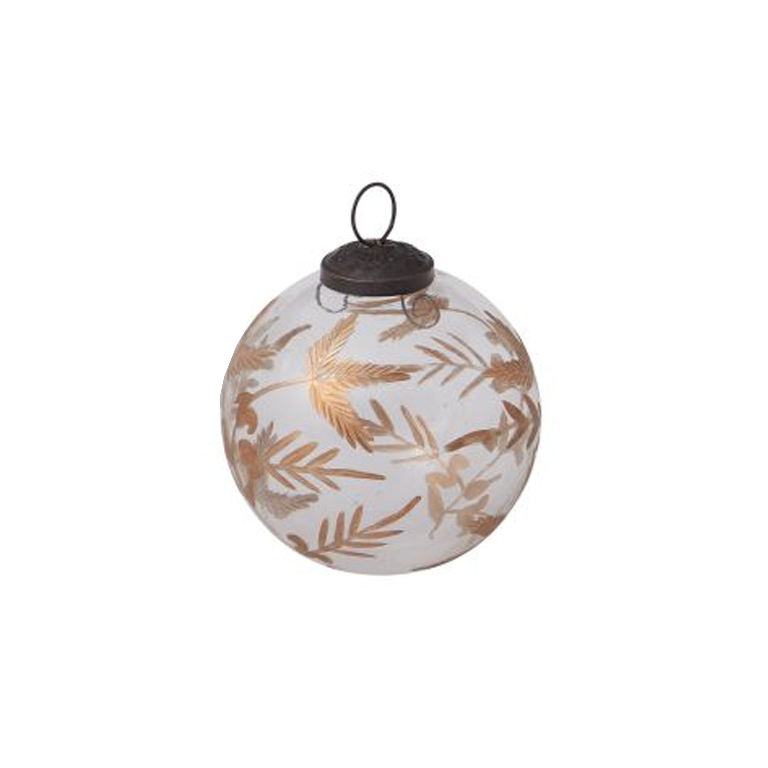 Gold Etched Glass Ornament