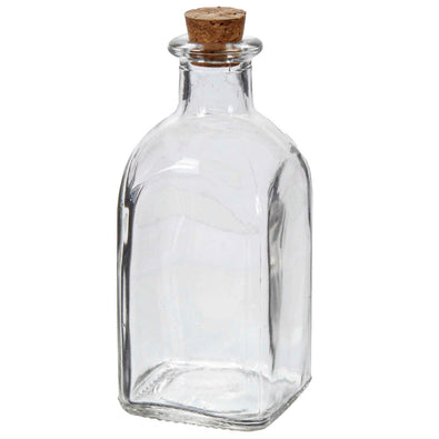 combustible Obligatorio contaminación Botella De Vidrio Rectangular Con Corcho 162ml 11.5x5cm | Fantasias Miguel  – Fantasías Miguel