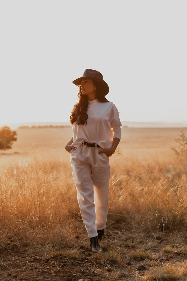 White Elasticated Pants