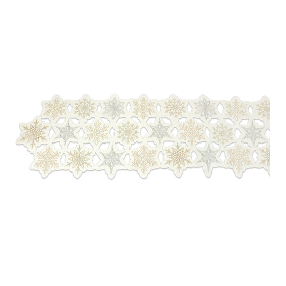 Polyester Table Runner Embroidery Snowflake Pattern Table - Temu