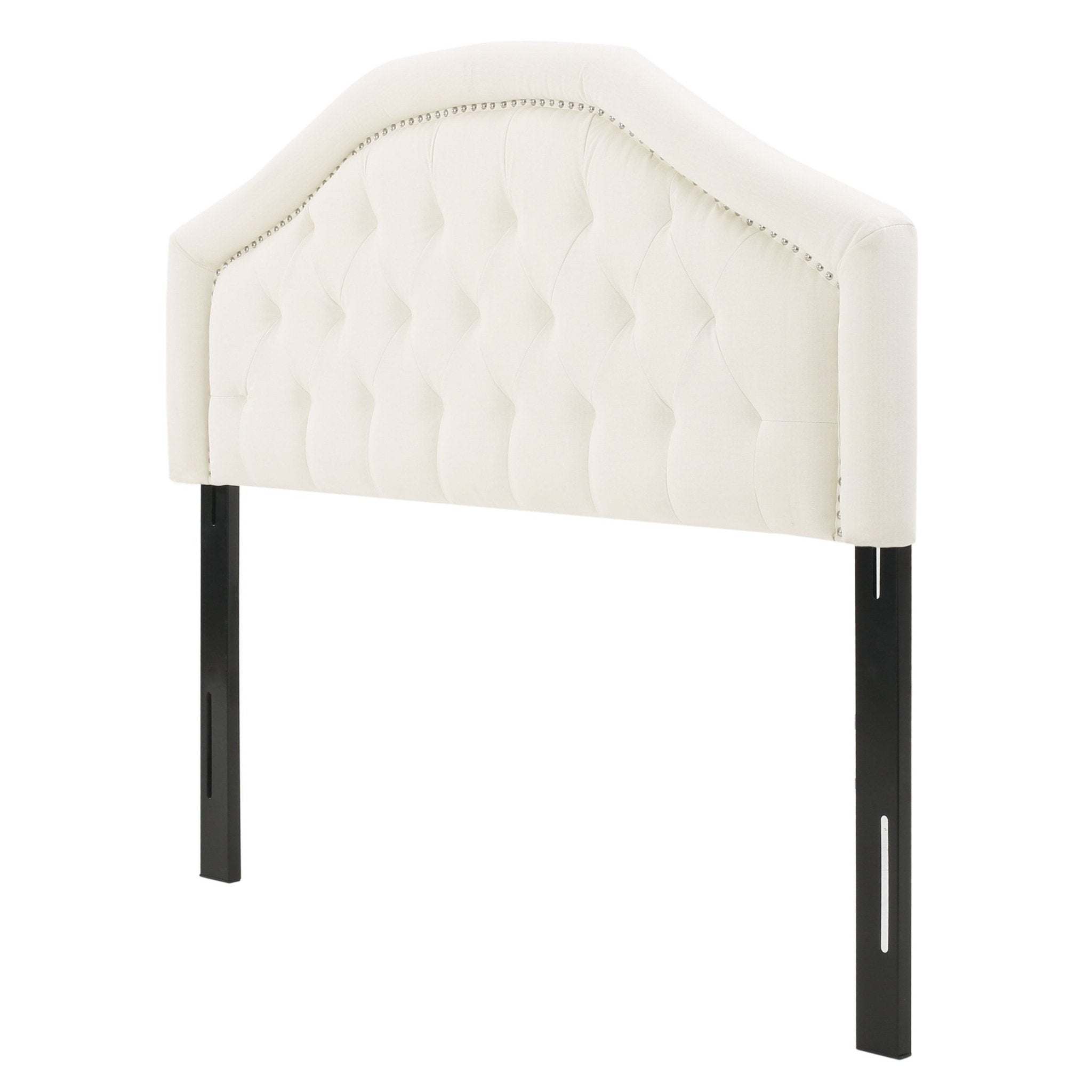 Jubilant Headboard with Diamond Tufted and Nail Head Trim Featuring, Queen and Full Size, Beige