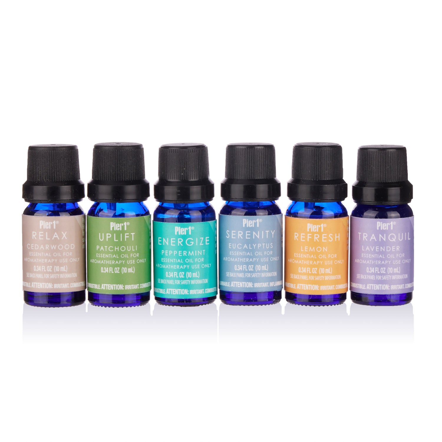 Guru Nanda Essential Oil for Diffusers - Set of 6 Therapeutic Grade  -Variety Blended Scents