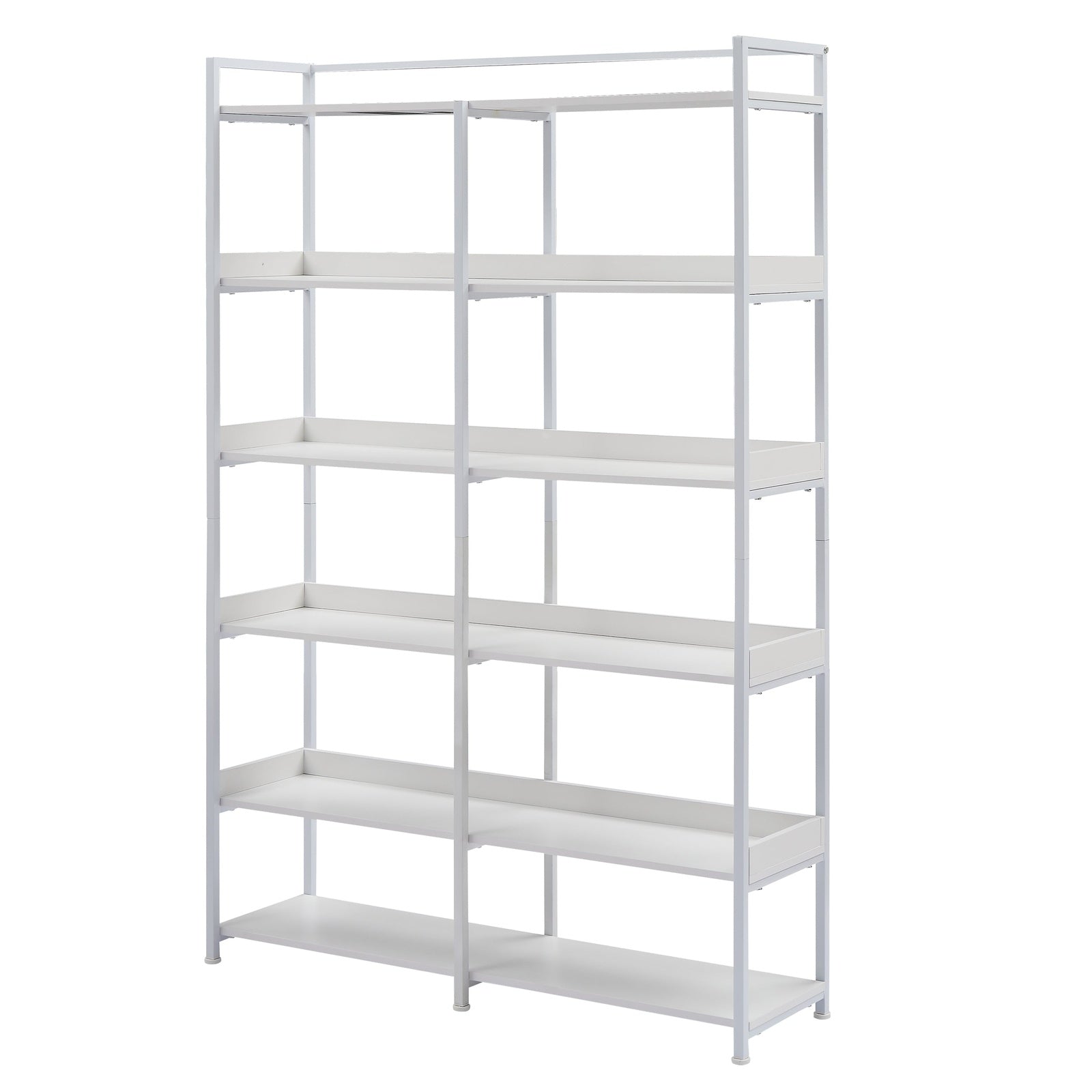 allen 6 tier bookshelf with back and side panel adjustable foot padsstorage cabinets 281554