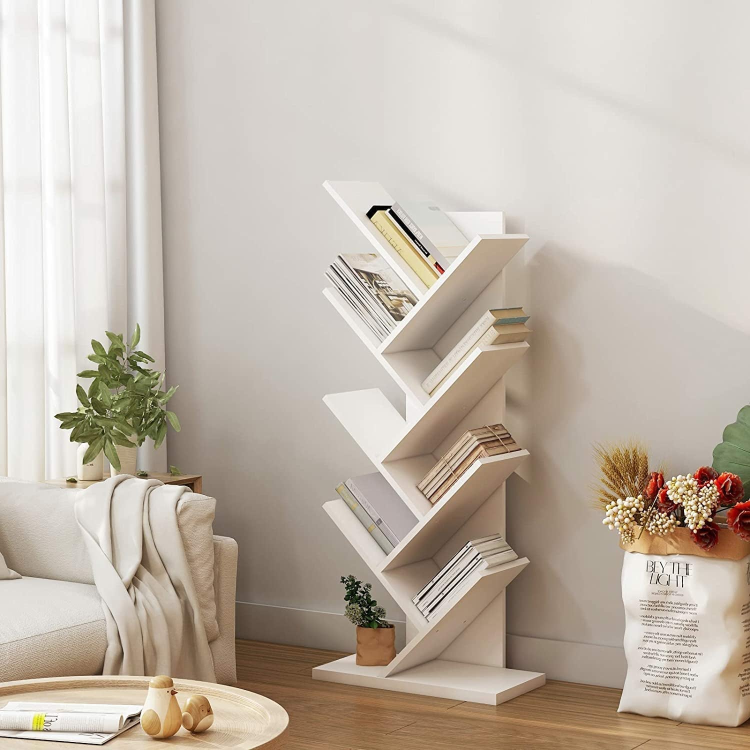 free standing retro wood 8 shelves bookcasehome goods 288244