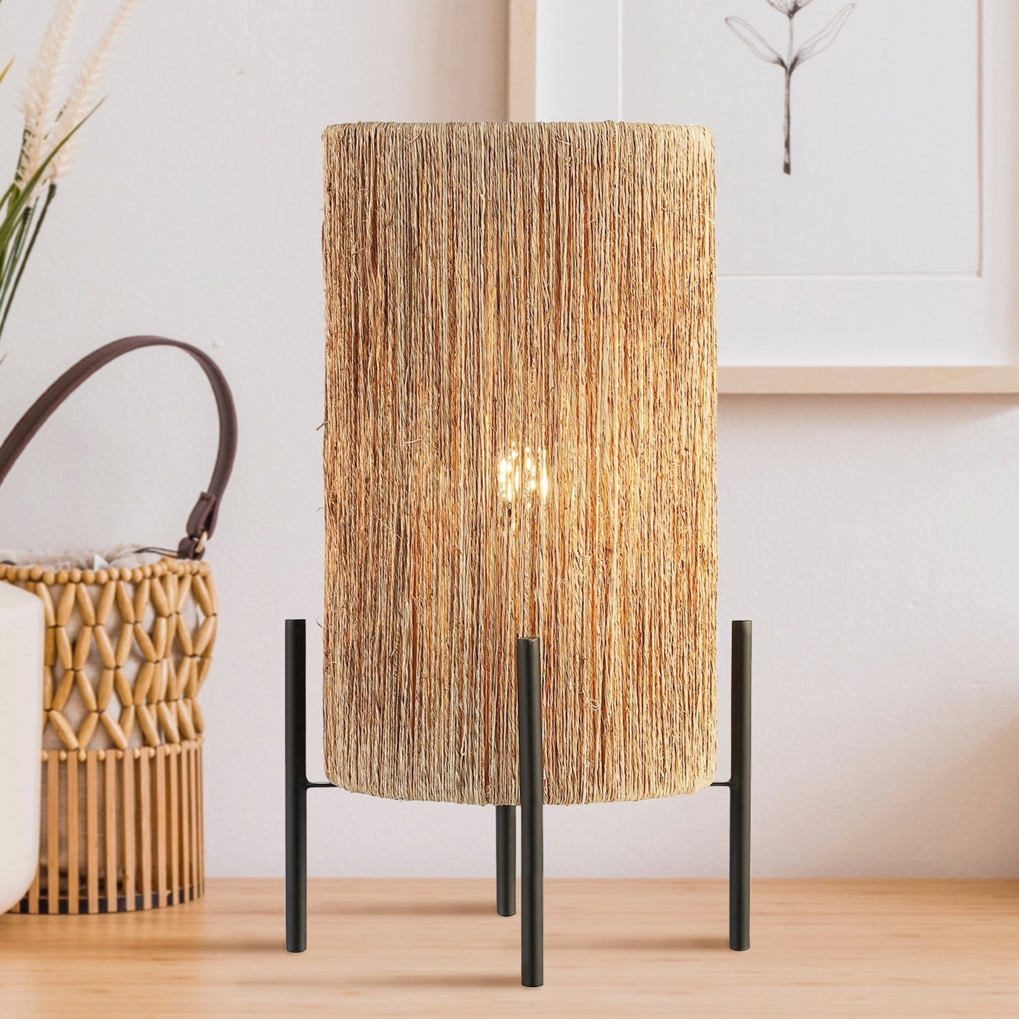 kai coastal minimalist rattan led table lamptable lamps 287866