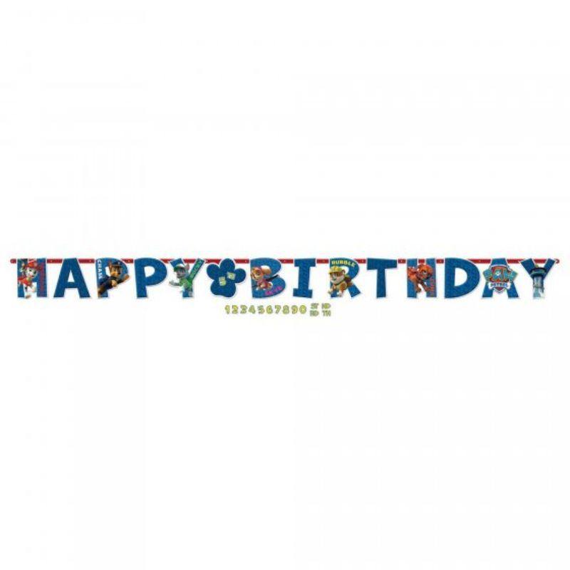 Paw Patrol Jumbo Add An Age Letter Banner - 3.2m x 25cm | The Base ...