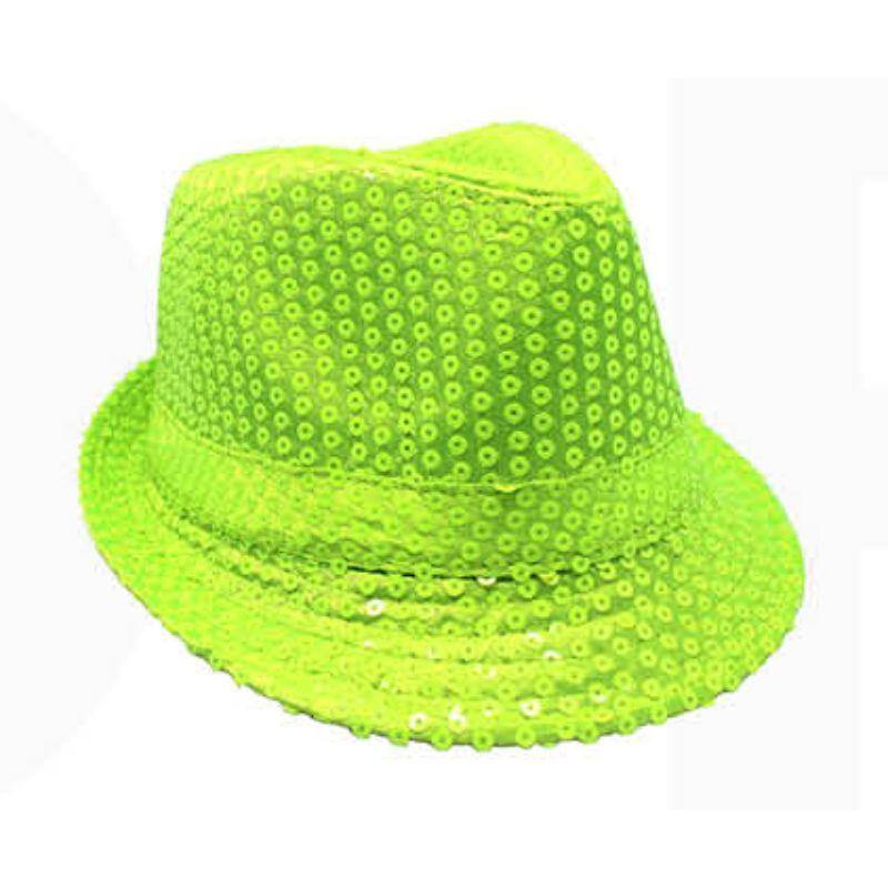 Light Green Sequin Trilby Hat | The Base Warehouse