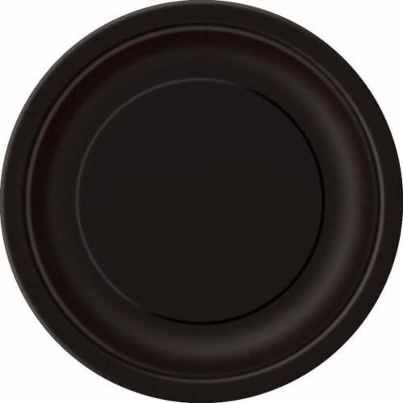 Image of 20 Pack Midnight Black Paper Plates - 18cm