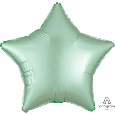 Satin Luxe Mint Green Star Foil Balloon - 45cm - The Base Warehouse