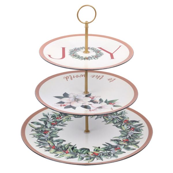 Image of Joy To The World 3 Tier Cake Stand - 33cm x 33cm