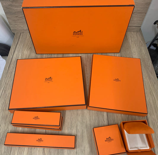 Hermes Birkin 30 Empty Box Gift Box Orange 35.5×37.5×15.5cm Good Condition