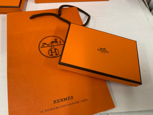 Hermés Gift bag, orange gift bag, wrapping, Original French scarf