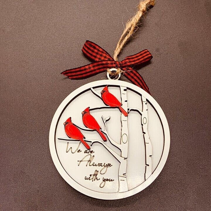 Handmade memorial ornament with Cardinals- We Are Always With You💖