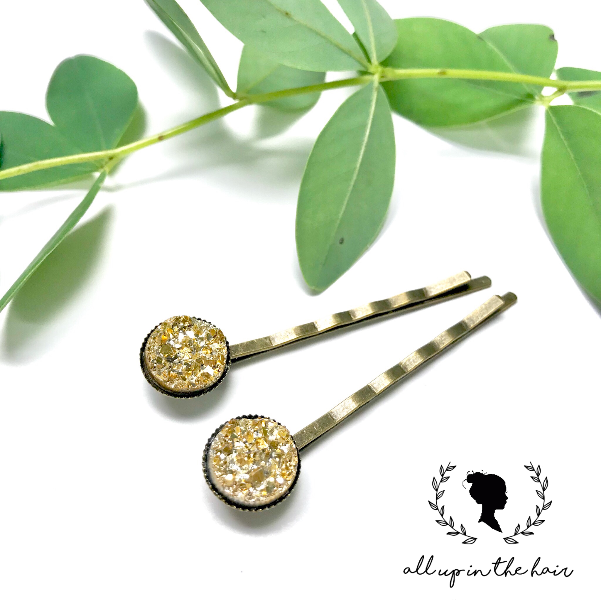 All Up In The Hair Gold Druzy Bobby Pins The Robin S Nest