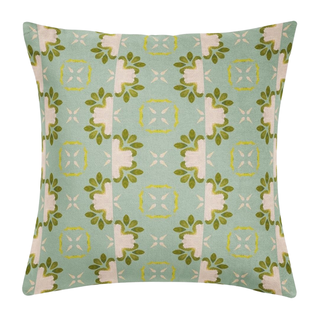 Primrose Blue Throw Pillow