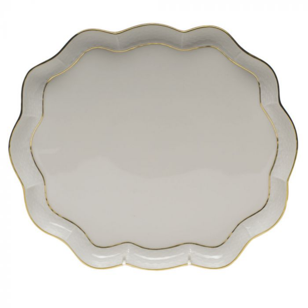 Golden Edge Scallop Tray 11.25" x 9.5"