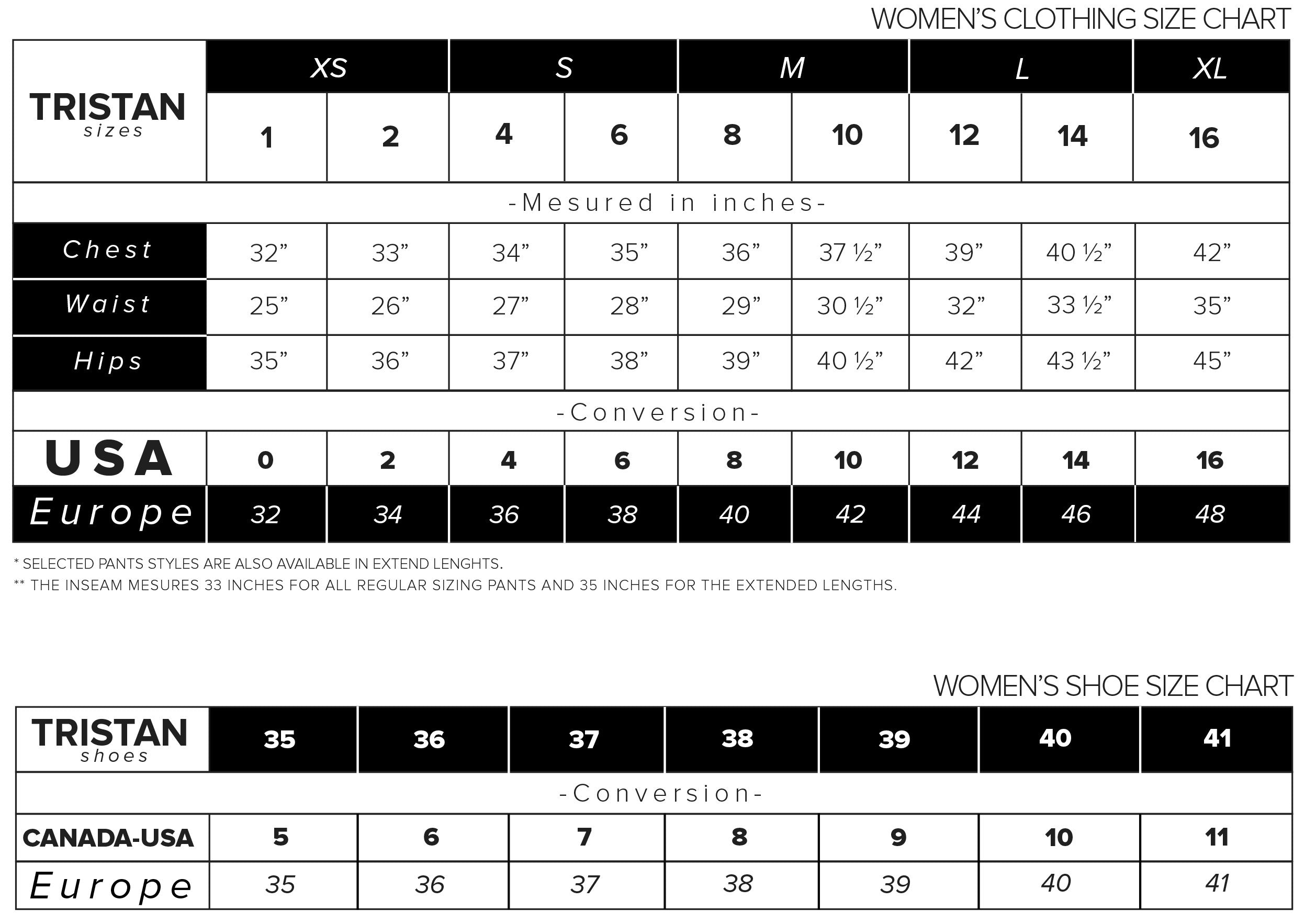 Women's Size Charts, Clothing Size Conversion