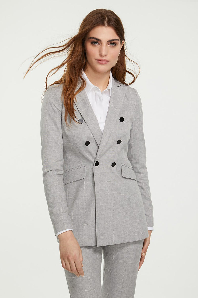 Double-breasted windowpane blazer | TRISTAN