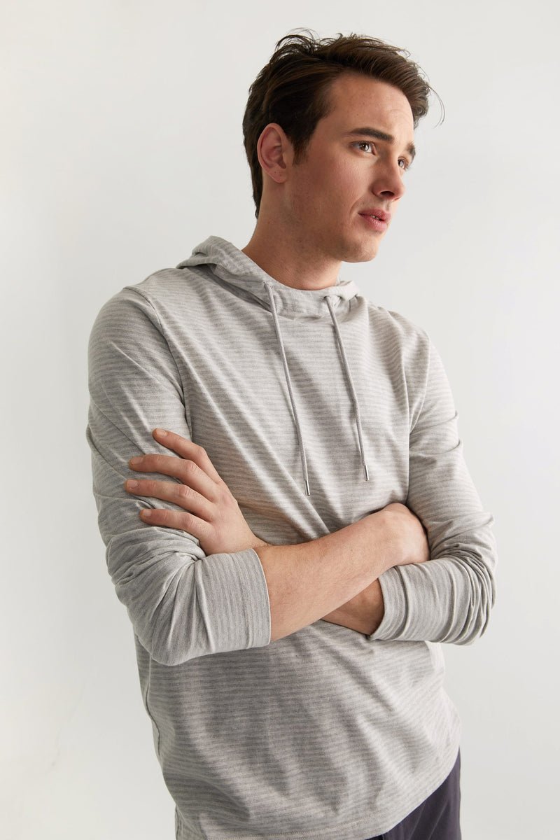 Hooded striped sweater t-shirt | TRISTAN