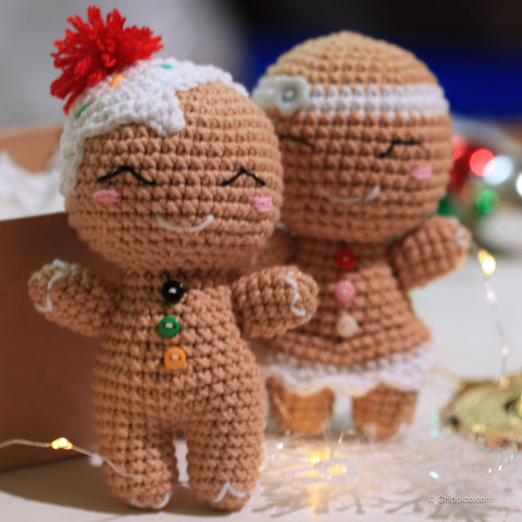 Chippi & co. gingerbread doll couple ornament, gift for her, gift for him, valentine gift, gift for couple
