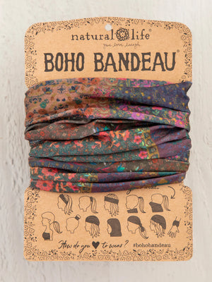 Full Boho Bandeau® Headband - Dark Patchwork - Kennedy Sue Gift & Home 