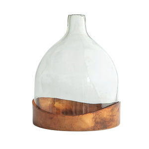 Glass Cloche with Metal Tray - Kennedy Sue Gift & Home 