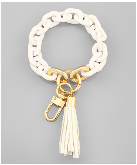 Cross & Clay Bead Key Ring Bracelet – Kennedy Sue Gift & Home