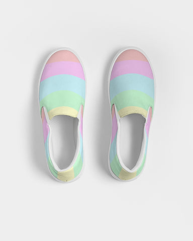 Pastel Rainbow Men's Slip-On Canvas Shoe