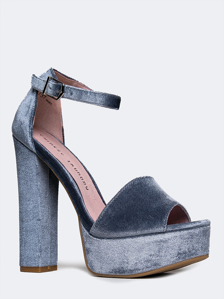 velvet platform heels