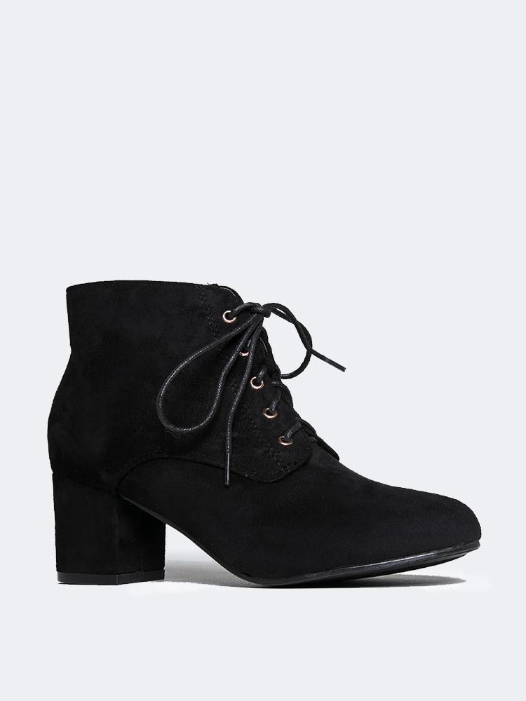 black low block heel boots