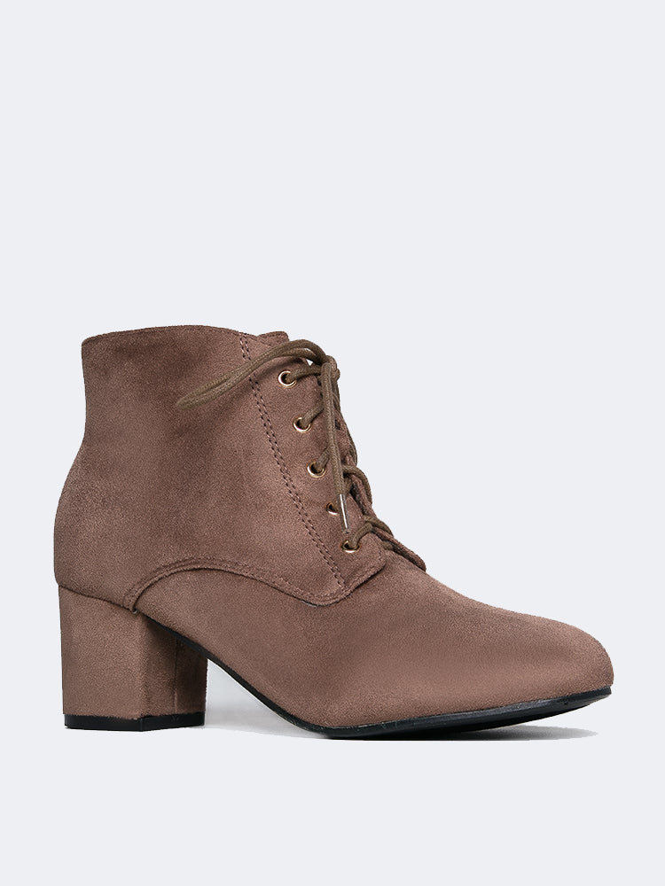 taupe ankle boots low heel