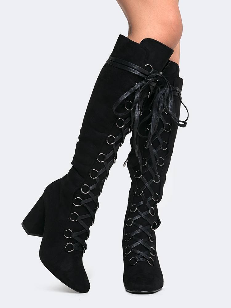 lace up high boots